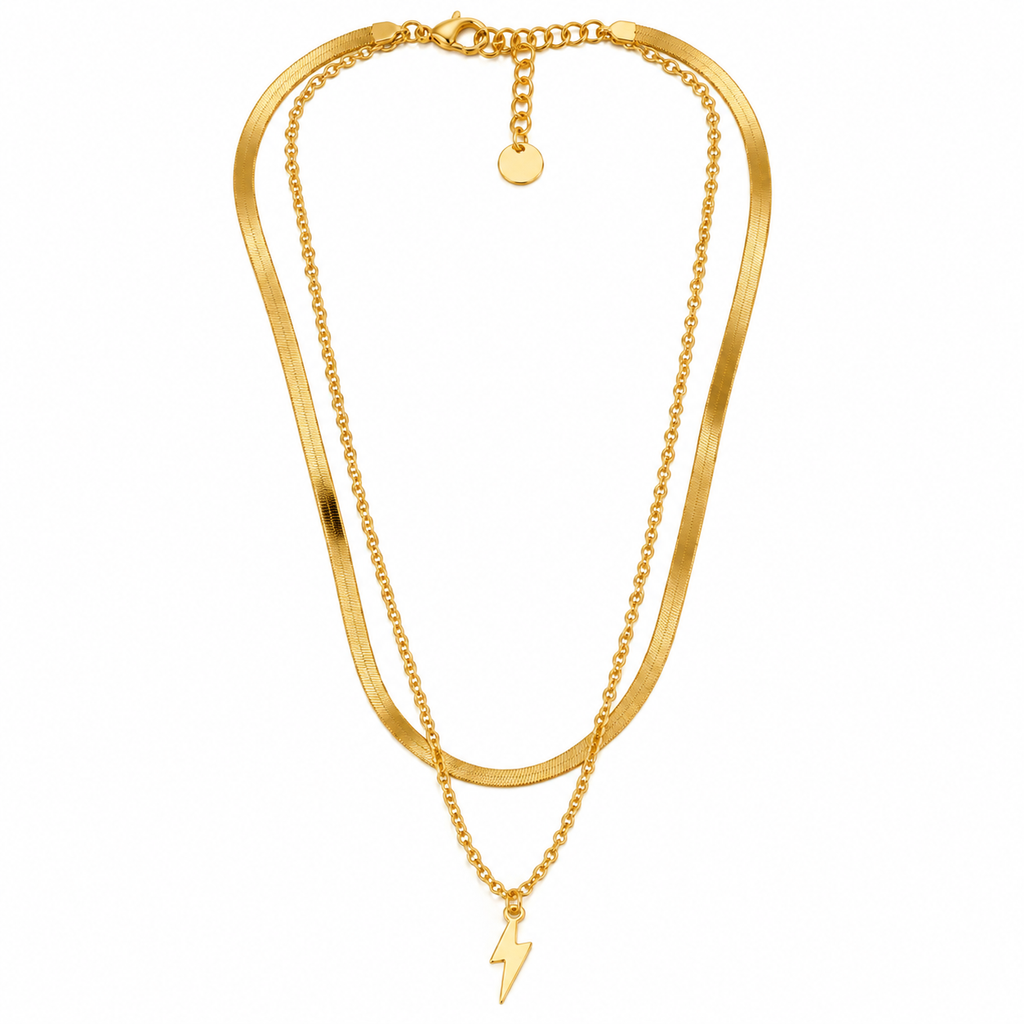 Collar doble charm rayo