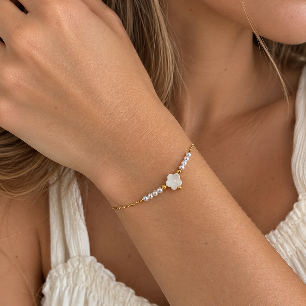 Pulsera flor dorada