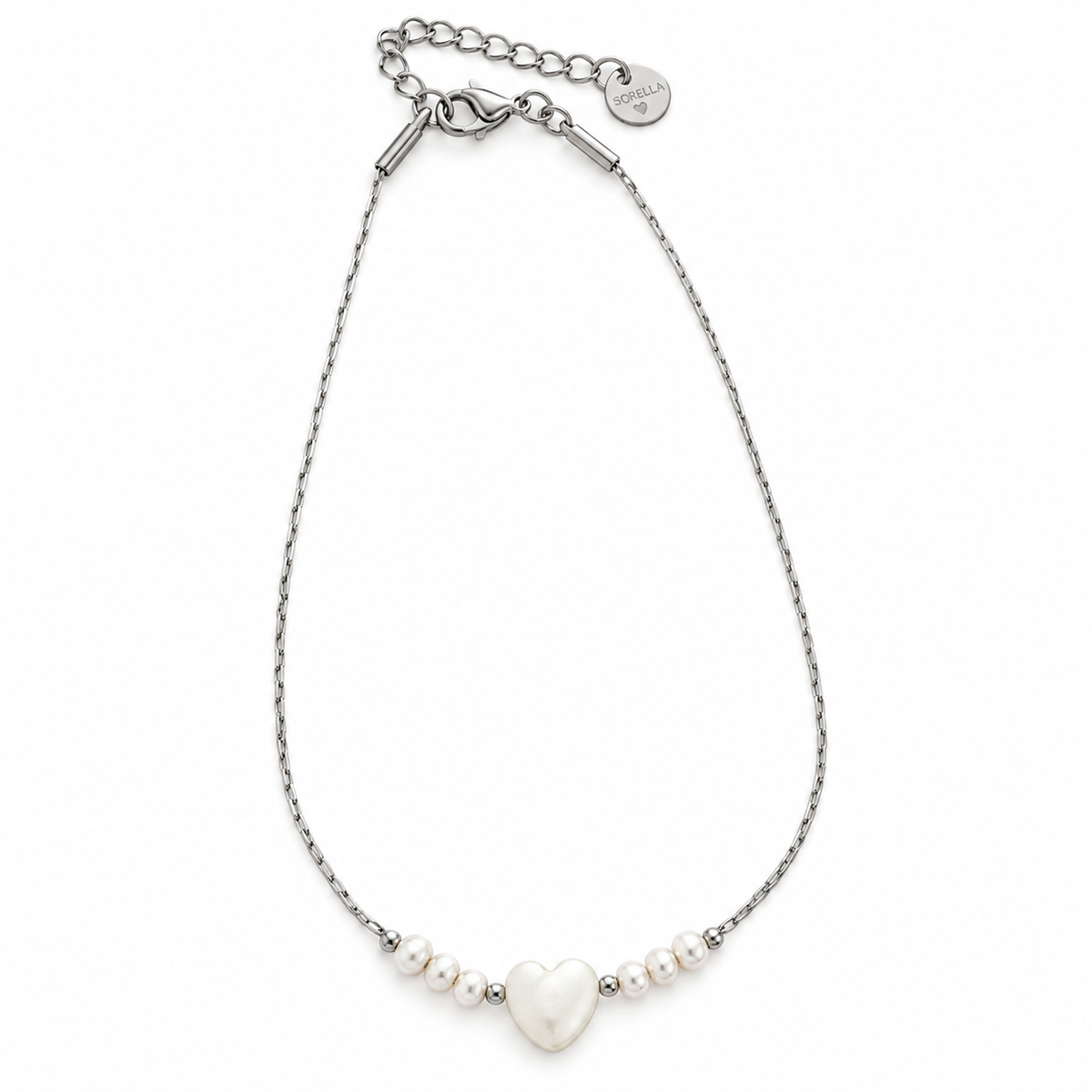 Pulsera corazón plata