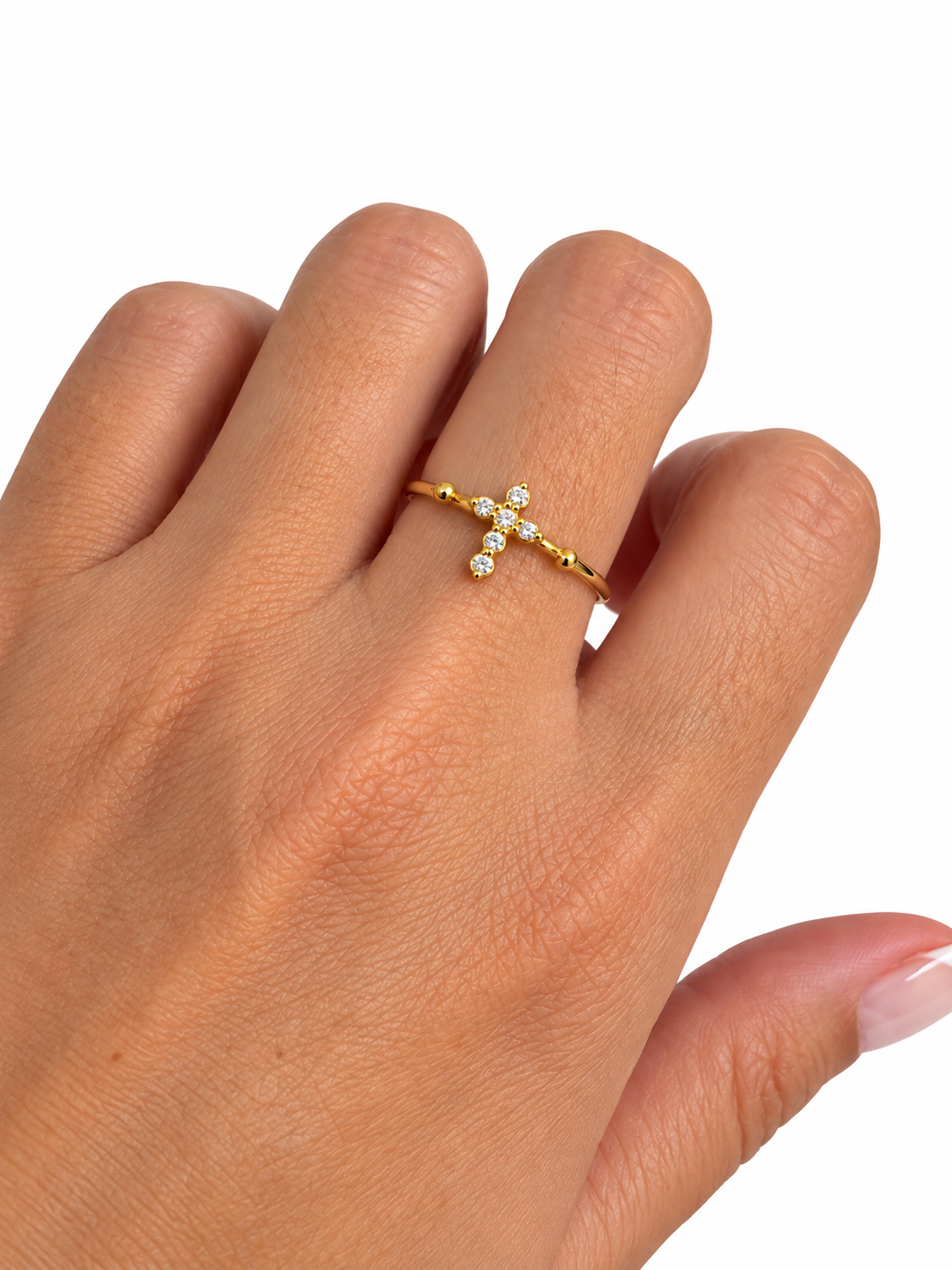 Anillo cruz ajustable
