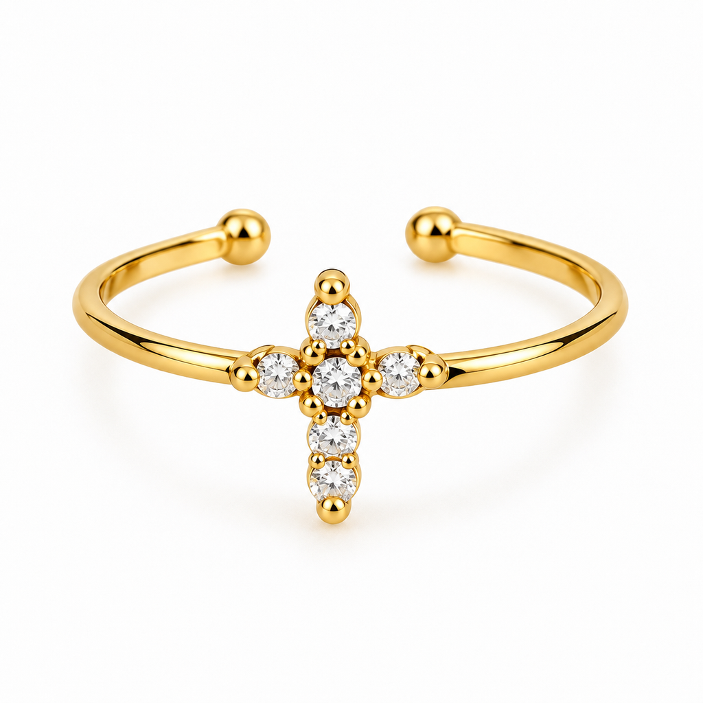 Anillo cruz ajustable