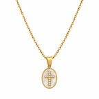 Collar perla cruz