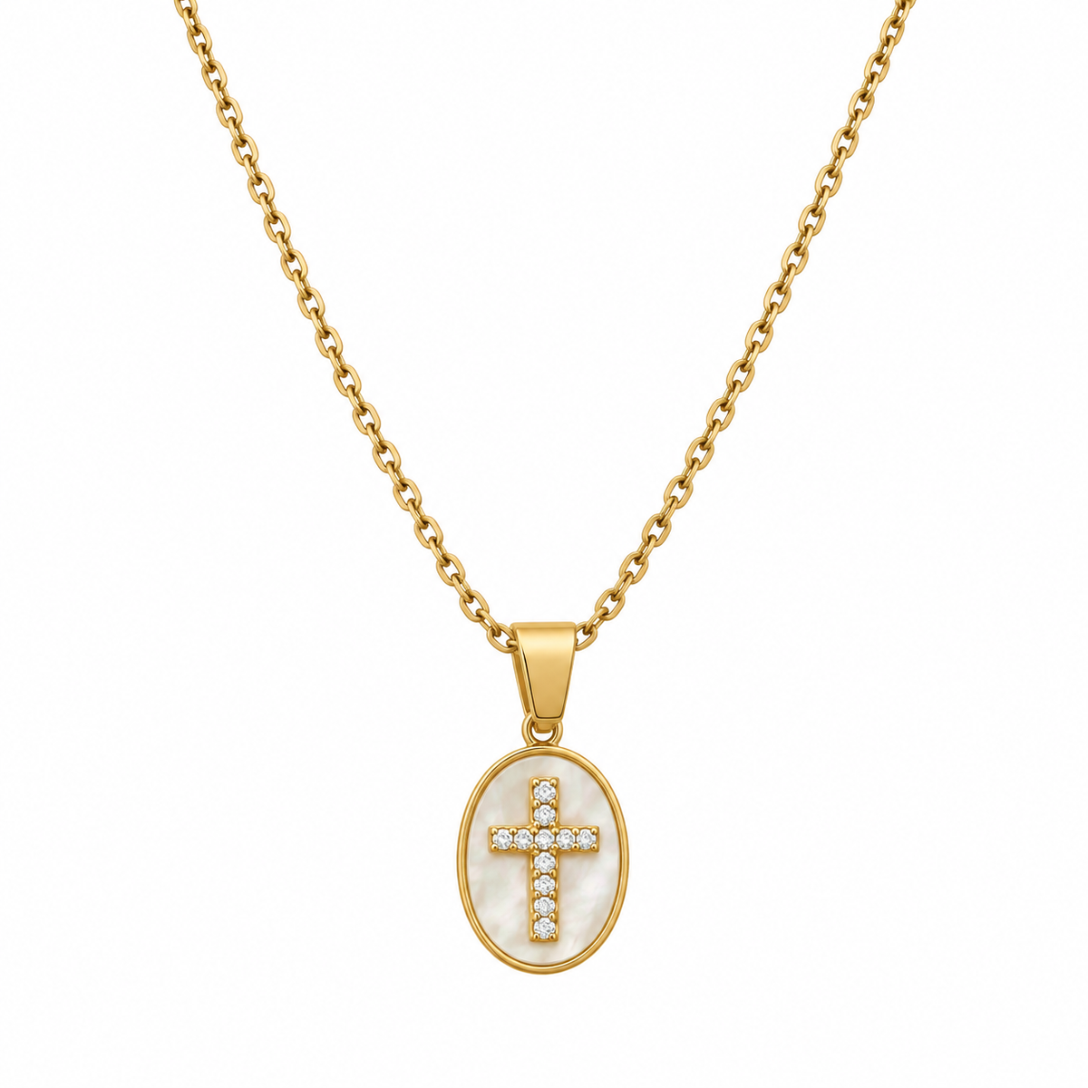 Collar perla cruz