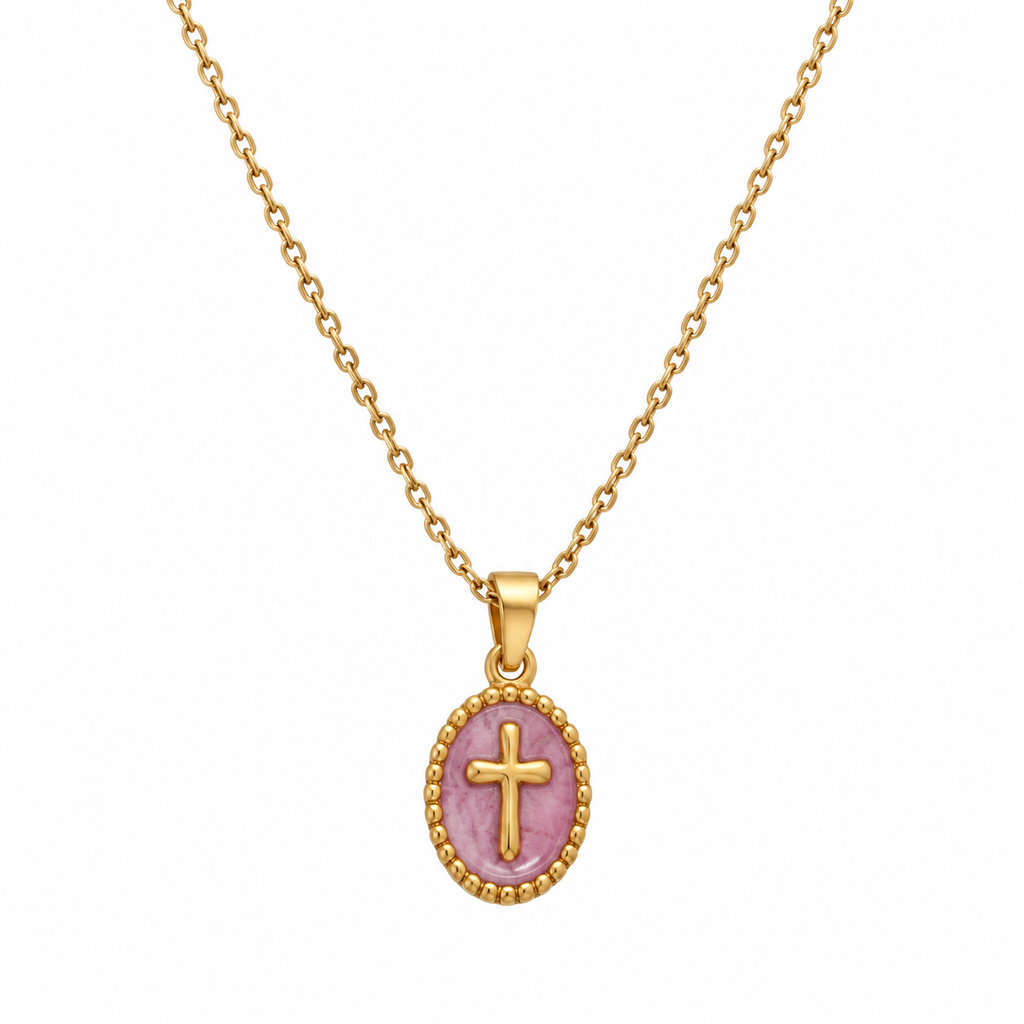 Collar rosa cruz