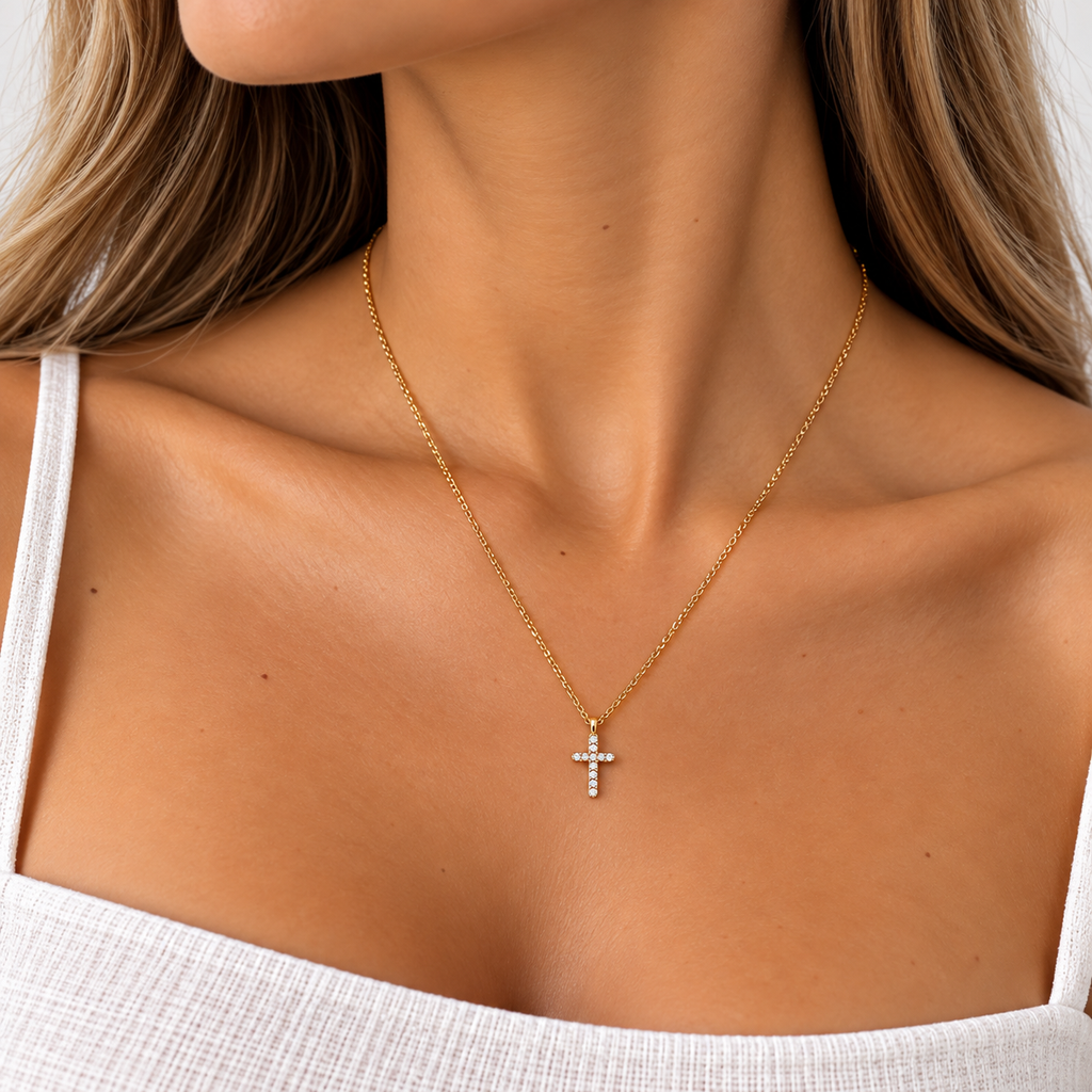 Collar cruz circonias