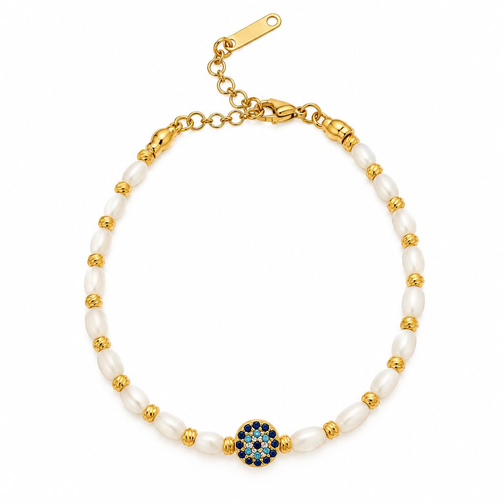 Pulsera perla ojo turco