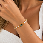 Pulsera perla ojo ovalado