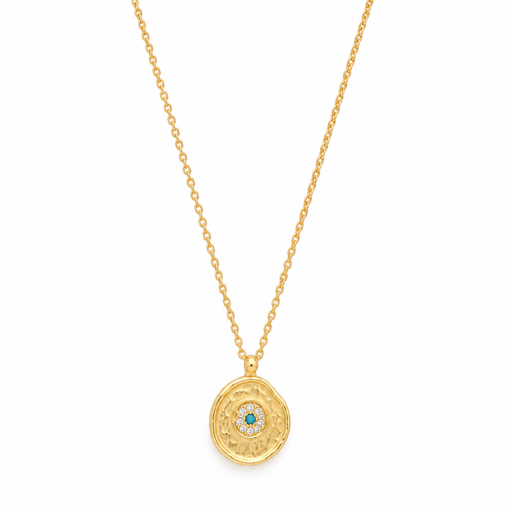 Collar plata 925 con baño de oro y circonitas
