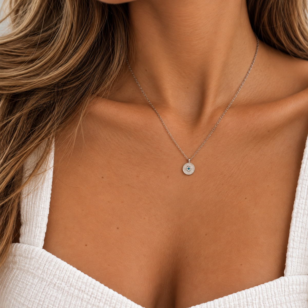 Collar de plata 925 con circulo y circonitas