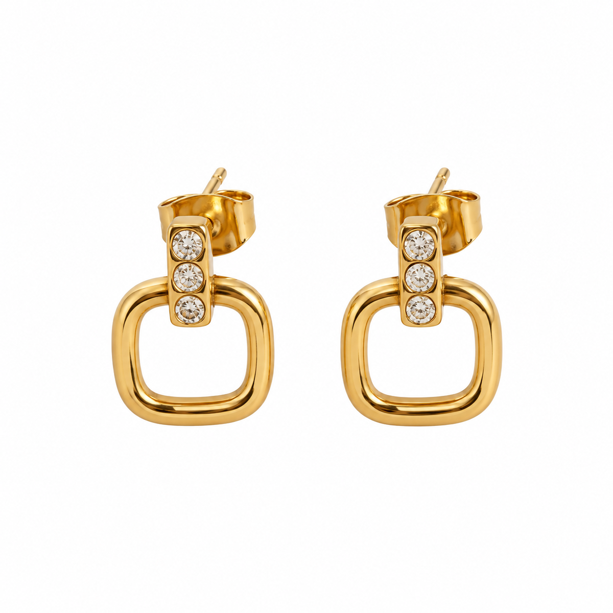 Pendientes Scarlet acero baño oro