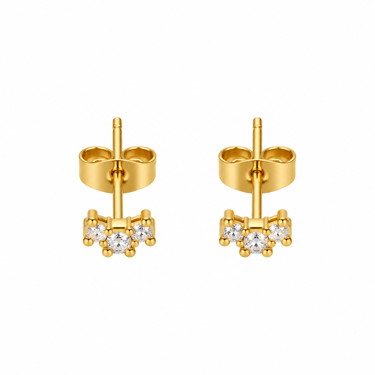 Pendientes mini triple acero