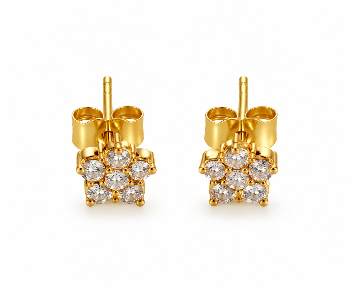 Pendientes Ana acero baño oro